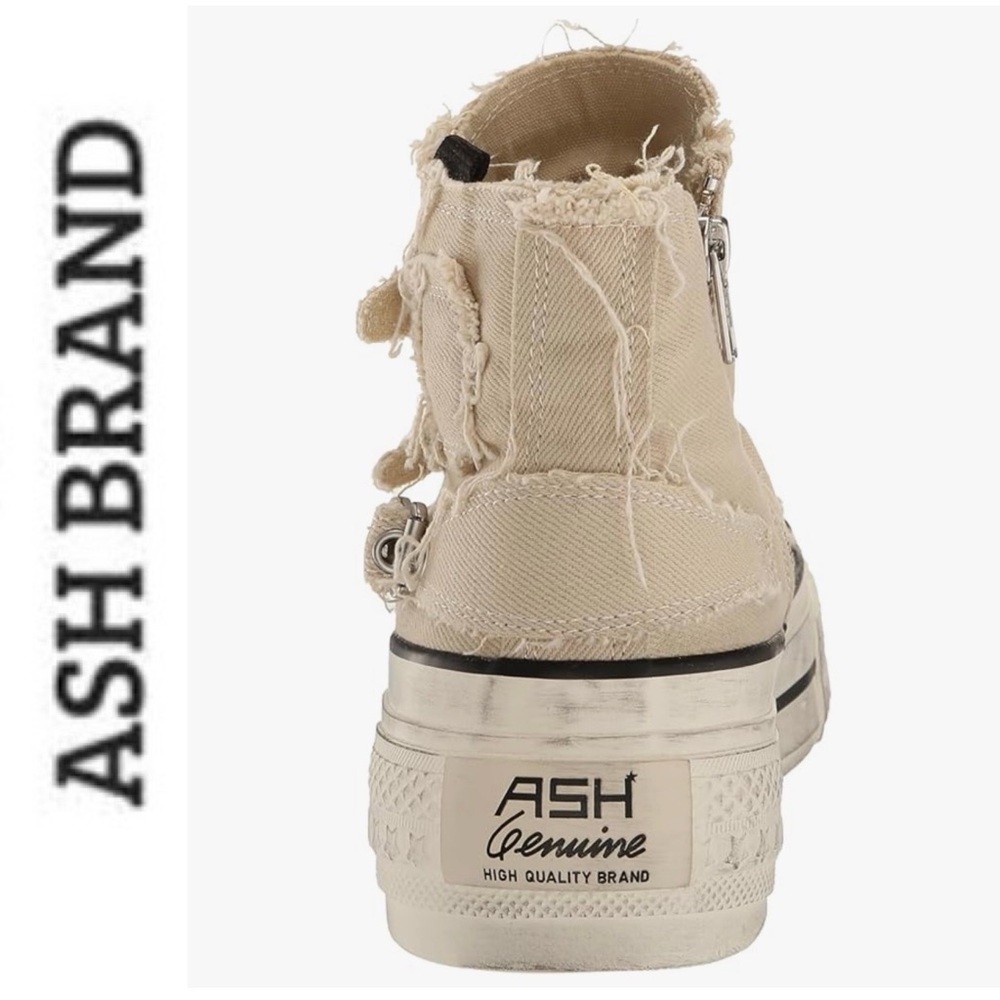 NEW W/BOX ASH Rainbow Washed Canvas High Top Sneakers in Sand 39 - Picture 4 of 13